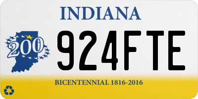 IN license plate 924FTE
