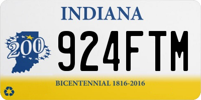 IN license plate 924FTM