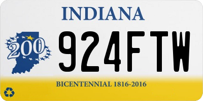 IN license plate 924FTW