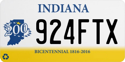IN license plate 924FTX