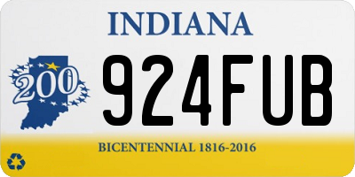 IN license plate 924FUB