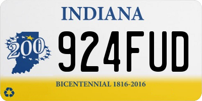 IN license plate 924FUD