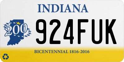 IN license plate 924FUK