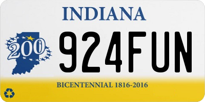 IN license plate 924FUN