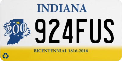 IN license plate 924FUS