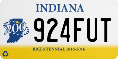IN license plate 924FUT