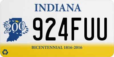 IN license plate 924FUU