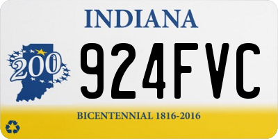 IN license plate 924FVC