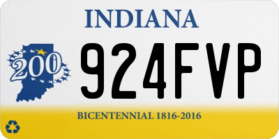 IN license plate 924FVP