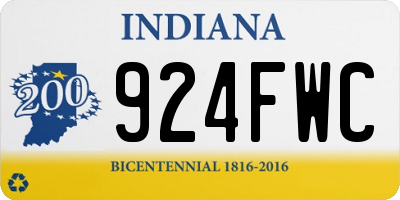 IN license plate 924FWC