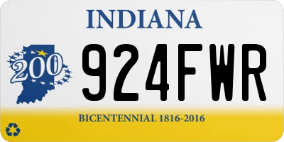 IN license plate 924FWR
