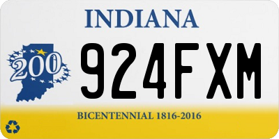 IN license plate 924FXM