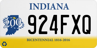 IN license plate 924FXQ