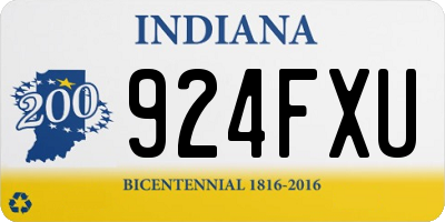 IN license plate 924FXU