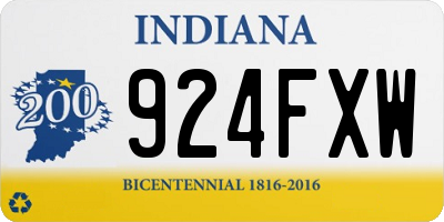 IN license plate 924FXW