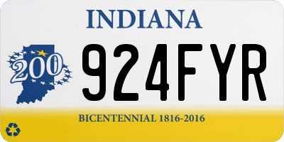 IN license plate 924FYR