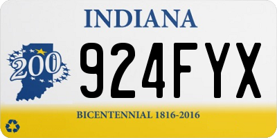 IN license plate 924FYX
