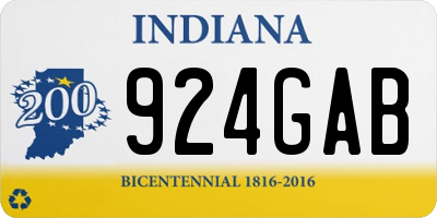 IN license plate 924GAB