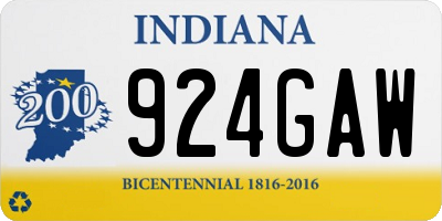 IN license plate 924GAW