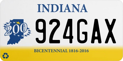 IN license plate 924GAX