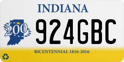 IN license plate 924GBC