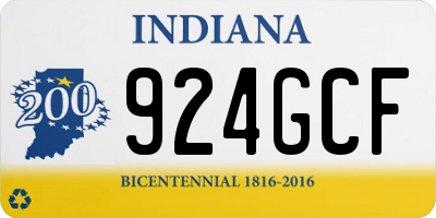 IN license plate 924GCF