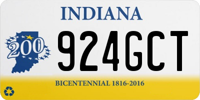 IN license plate 924GCT