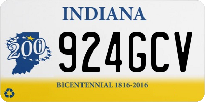 IN license plate 924GCV