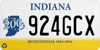 IN license plate 924GCX