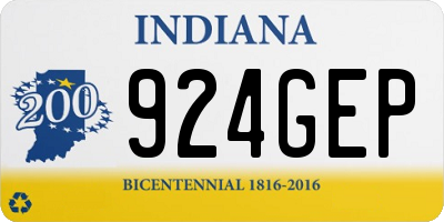 IN license plate 924GEP