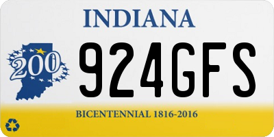 IN license plate 924GFS