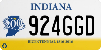 IN license plate 924GGD