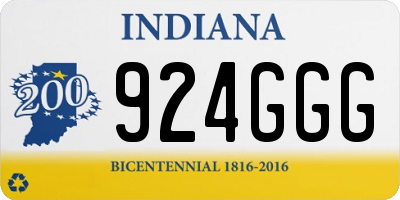 IN license plate 924GGG