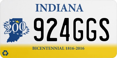 IN license plate 924GGS