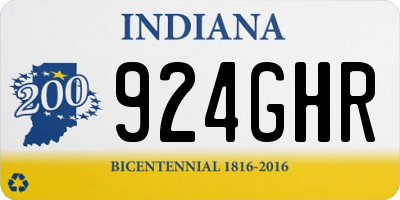 IN license plate 924GHR