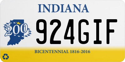 IN license plate 924GIF