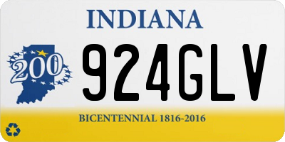 IN license plate 924GLV