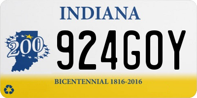IN license plate 924GOY