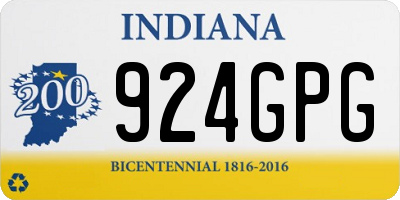 IN license plate 924GPG