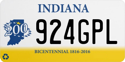 IN license plate 924GPL