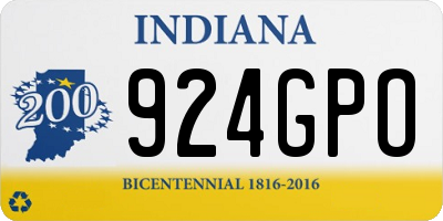 IN license plate 924GPO