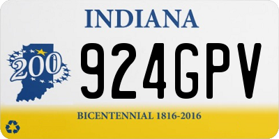 IN license plate 924GPV