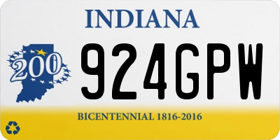 IN license plate 924GPW