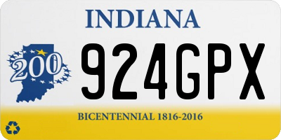 IN license plate 924GPX