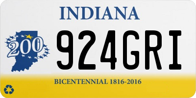 IN license plate 924GRI
