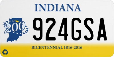 IN license plate 924GSA