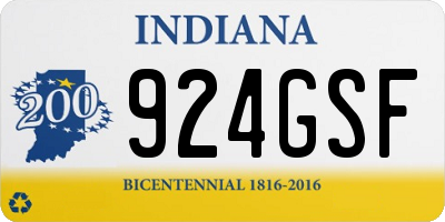 IN license plate 924GSF