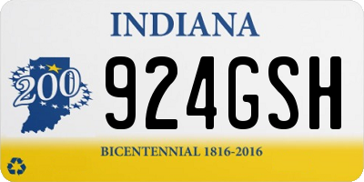IN license plate 924GSH