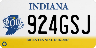 IN license plate 924GSJ