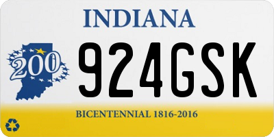 IN license plate 924GSK